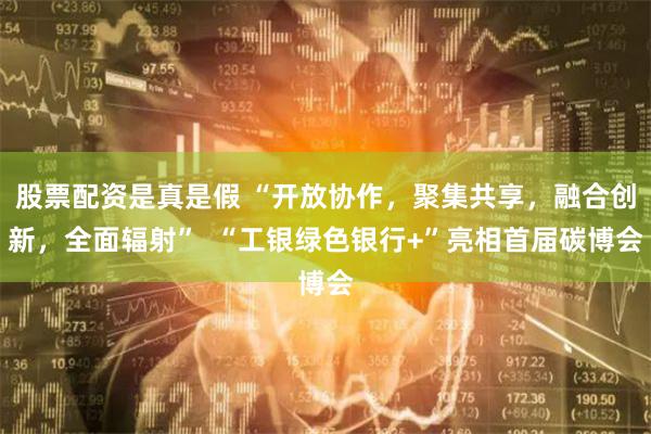 股票配资是真是假 “开放协作，聚集共享，融合创新，全面辐射”  “工银绿色银行+”亮相首届碳博会