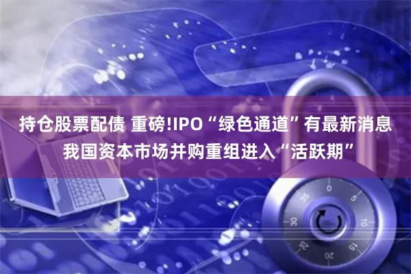 持仓股票配债 重磅!IPO“绿色通道”有最新消息 我国资本市场并购重组进入“活跃期”
